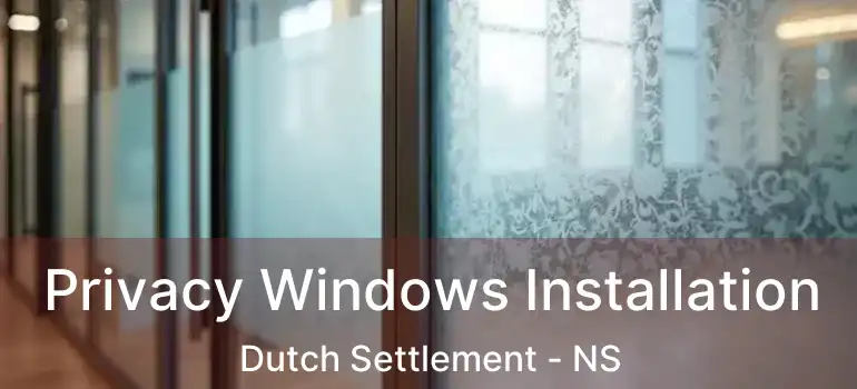  Privacy Windows Installation Dutch Settlement - NS