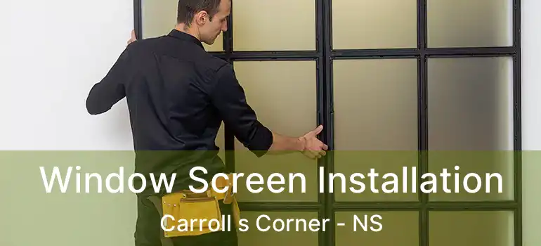  Window Screen Installation Carroll s Corner - NS